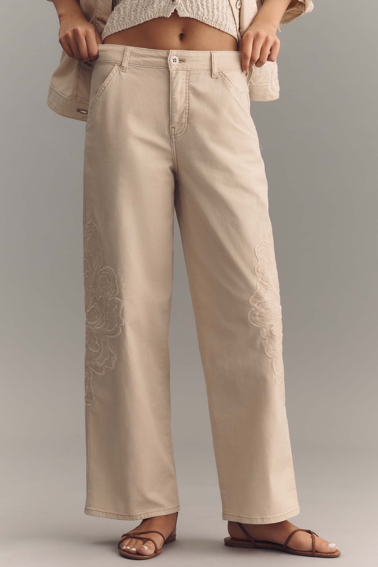 Pilcro Mason Novelty High-Rise Wide-Leg Pants