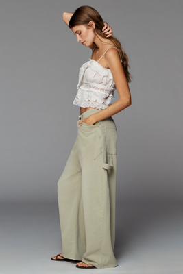 Kayden Chino High Rise Barrel Pants by Pilcro | Anthropologie
