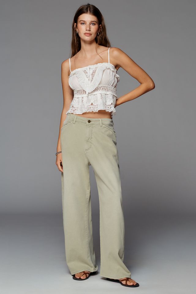 【新品】LOHEN DRAWCORD CHINO PANTS チノローヘン　36 Kayden Chino High Rise Barrel Pants by Pilcro | Anthropologie
