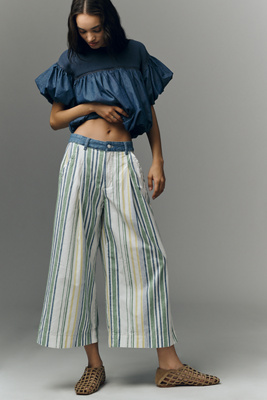 Pilcro Positano Crop Wide-Leg Trousers