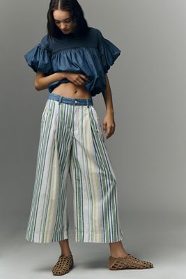 Pilcro Positano Crop Wide-Leg Trousers