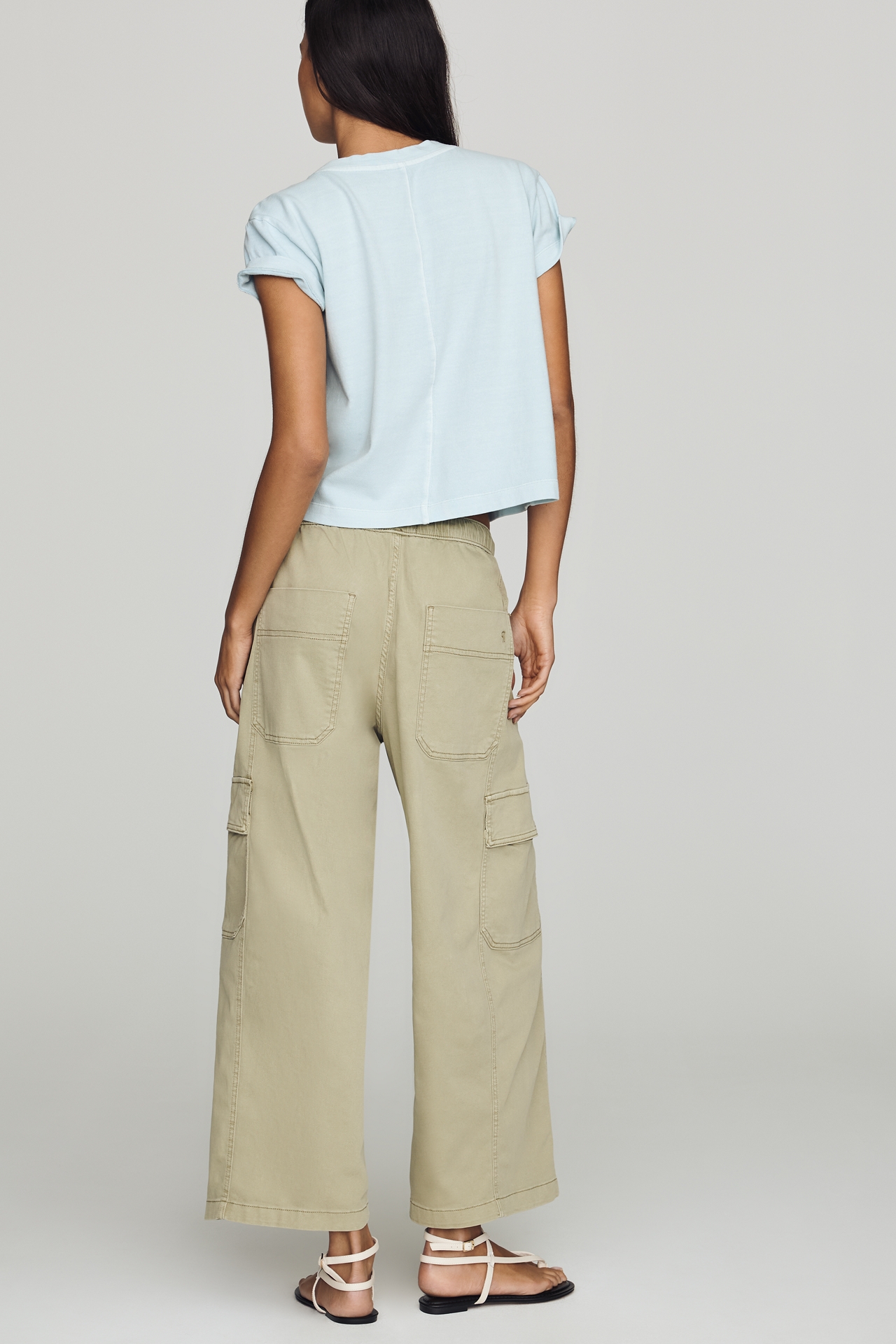 Pilcro Izzie Relaxed Pull On Cargo Barrel Pants