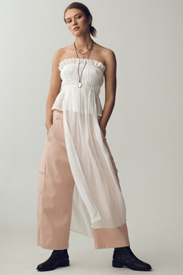 The Izzie Relaxed Pull-On Cargo Barrel Trousers by Pilcro