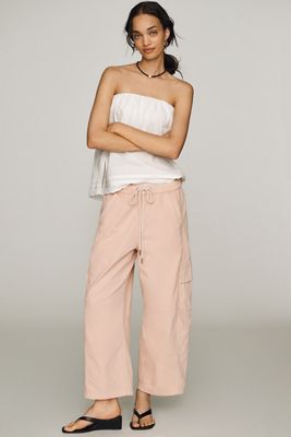Pilcro Izzie Relaxed Pull-On Cargo Barrel Pants