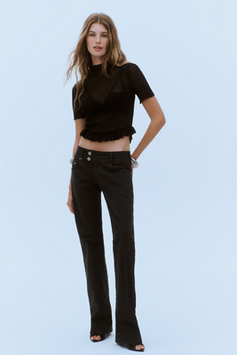 Pilcro Billy Low-rise Bootcut Pants In Black