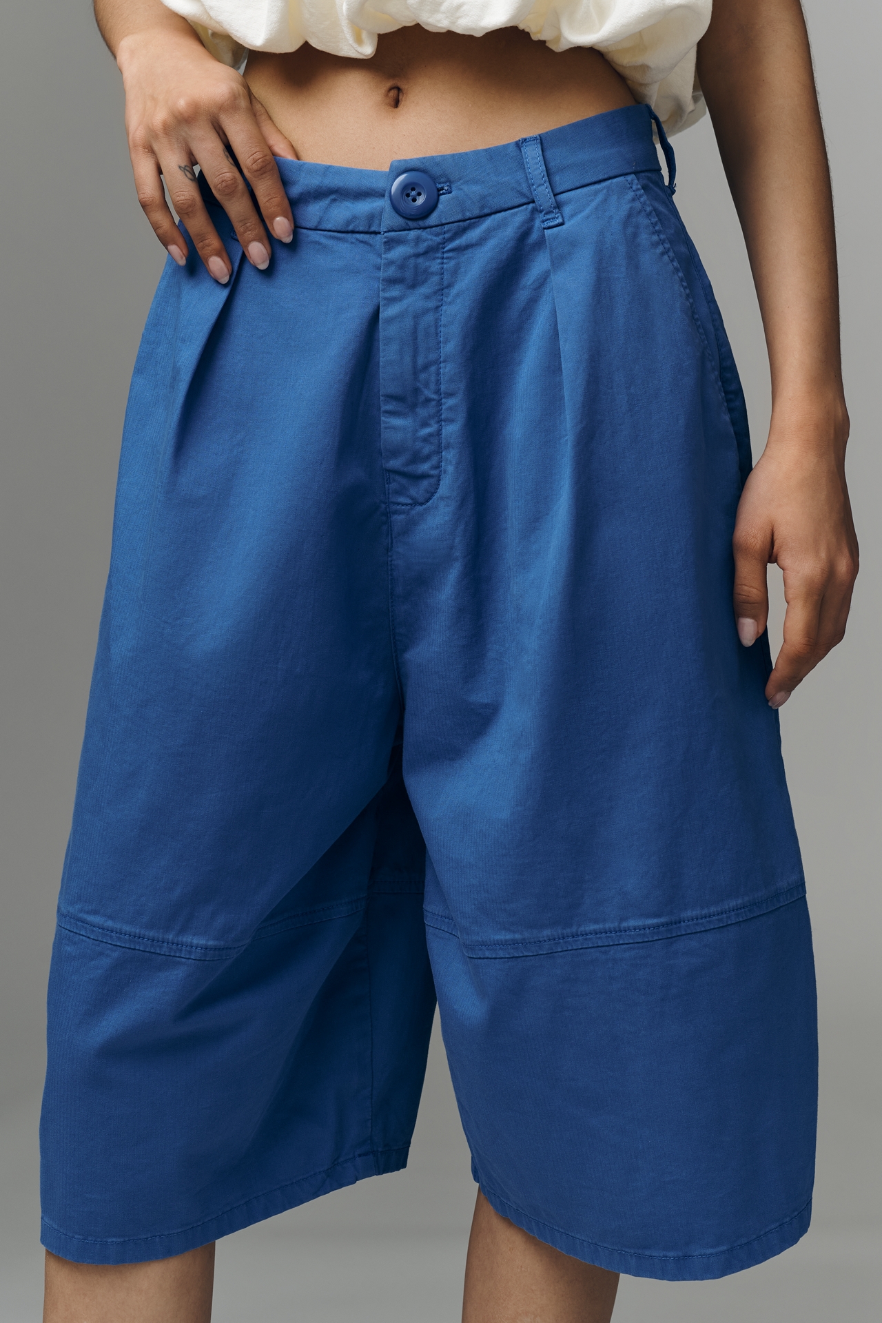 Pilcro Wide-Leg Crop Balloon Trousers