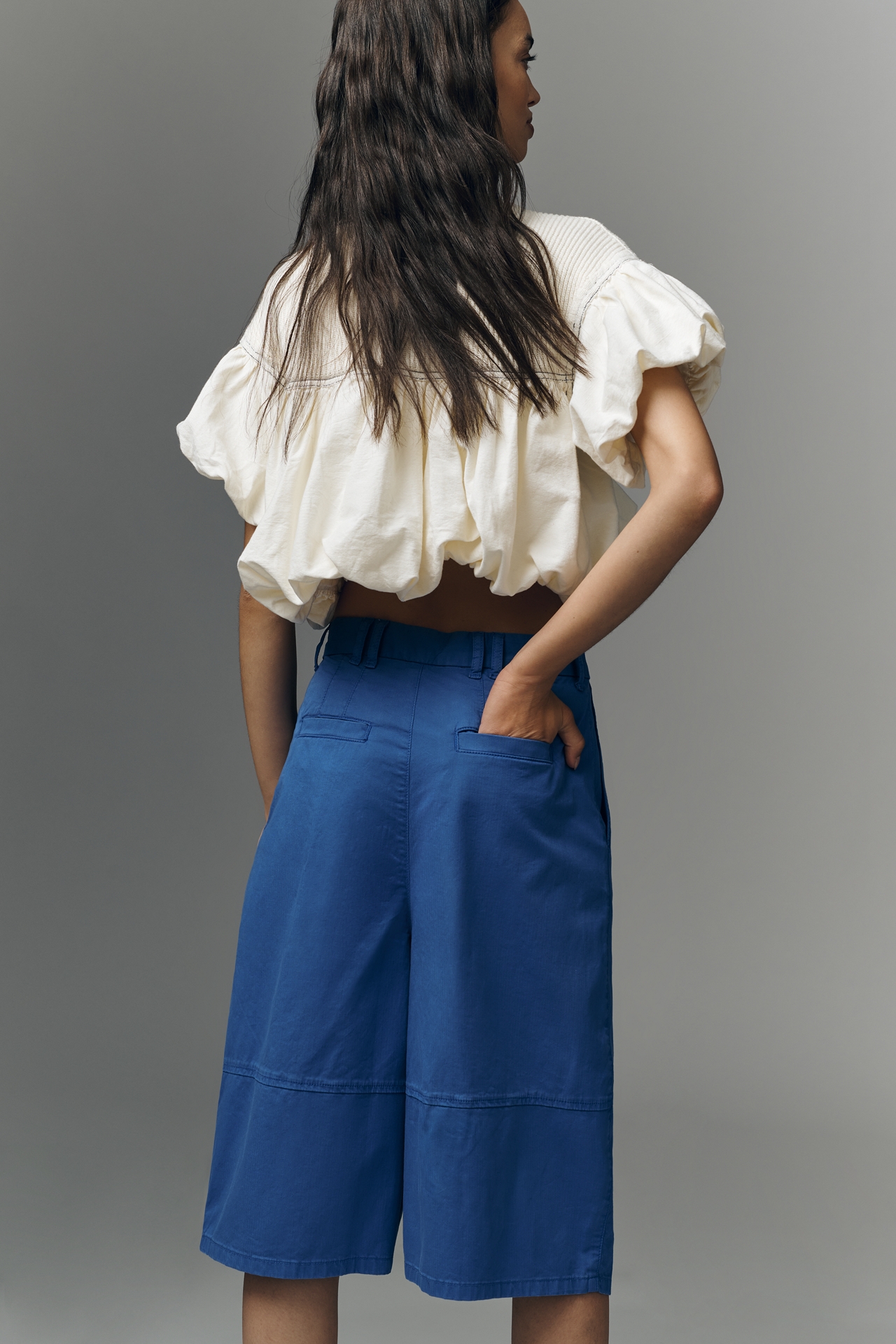 Pilcro Wide-Leg Crop Balloon Trousers