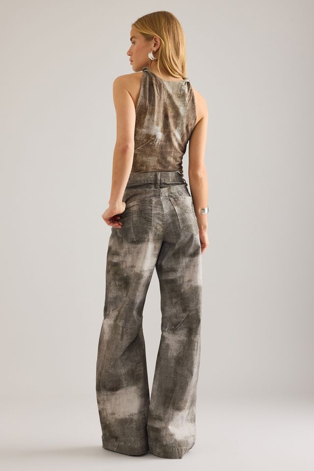 Gestuz Emelen Printed High-Rise Wide-Leg Jeans  #1