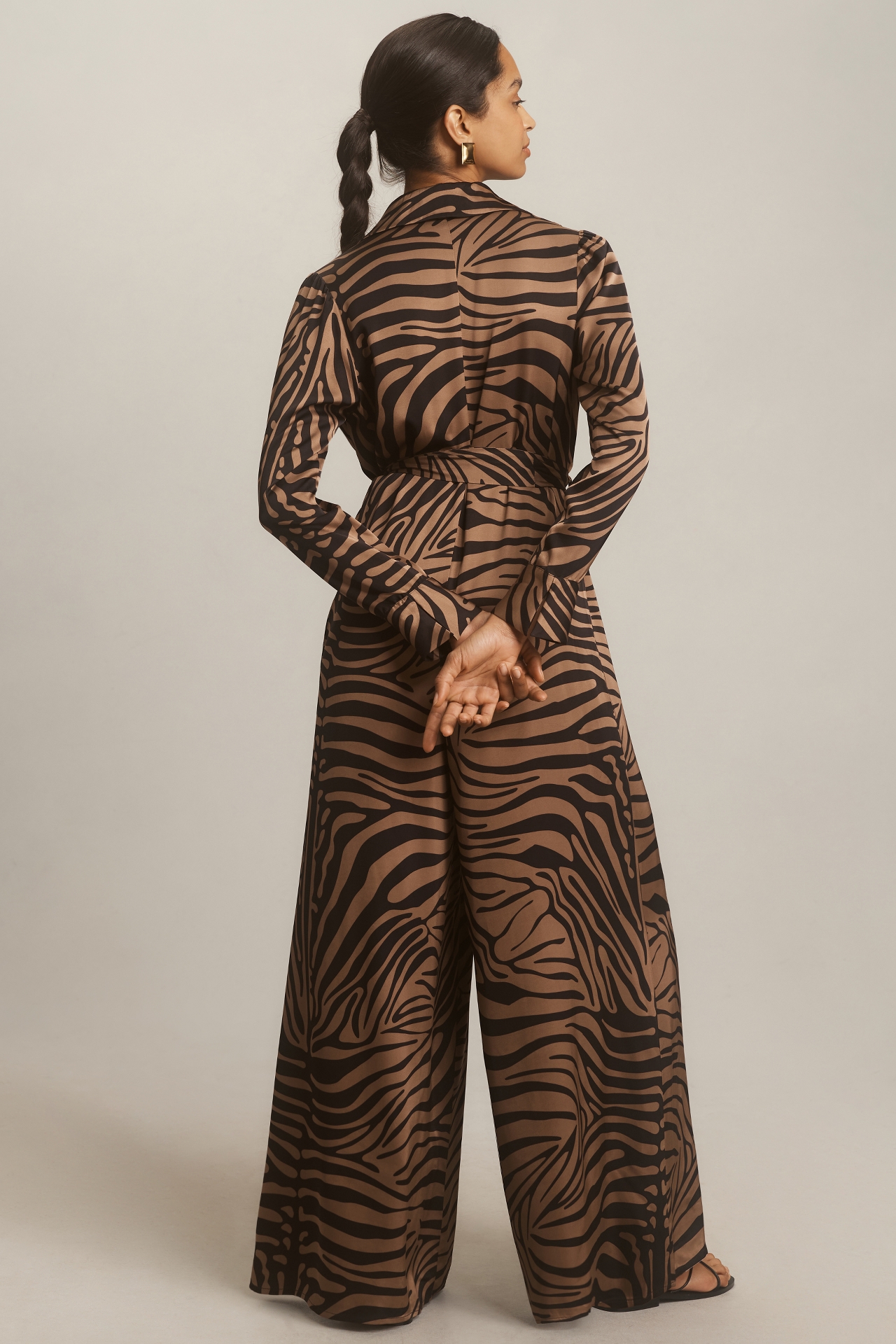 Corey Lynn Calter Calista Zebra-Print Jumpsuit