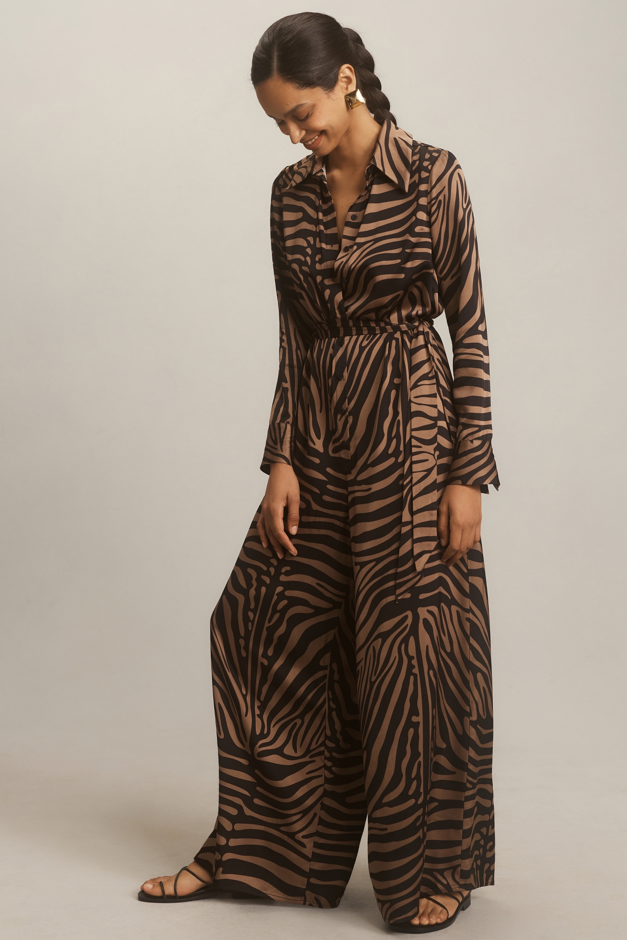 Corey Lynn Calter Calista Zebra-Print Jumpsuit