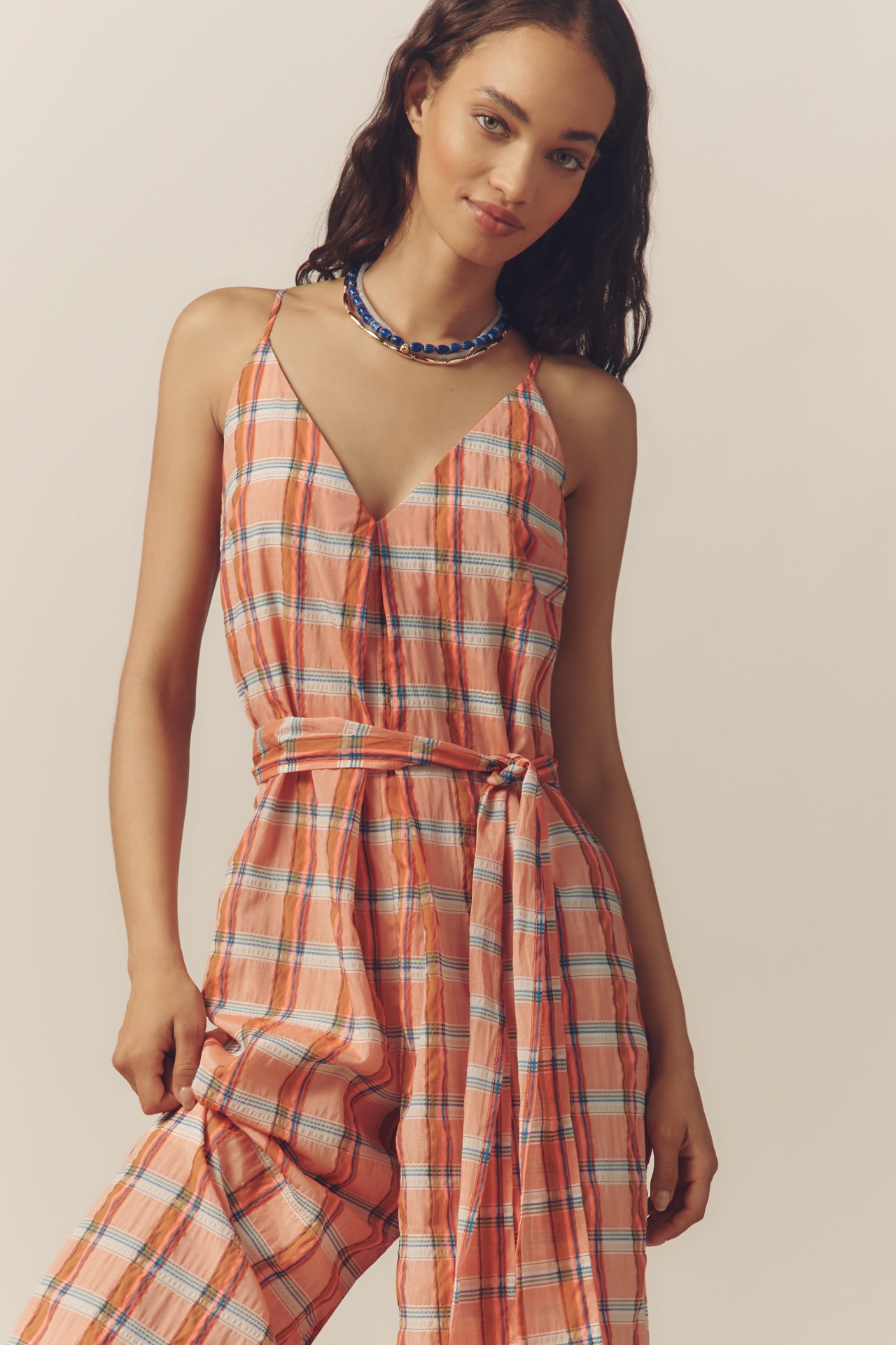 Corey Lynn Calter V-Neck Waistless Jumpsuit