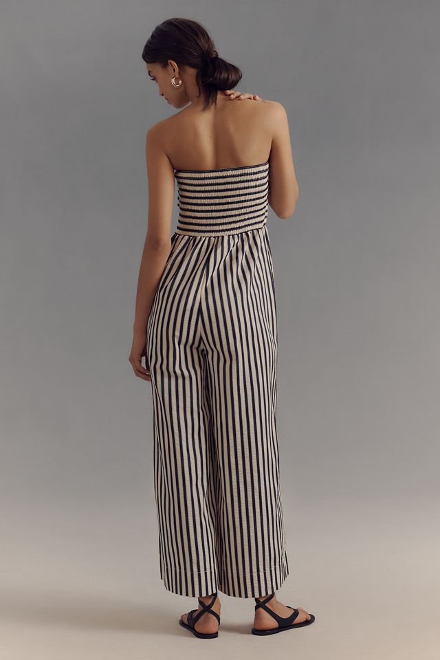 Bishop + Young Elva Strapless Tie-Front Striped Jumpsuit