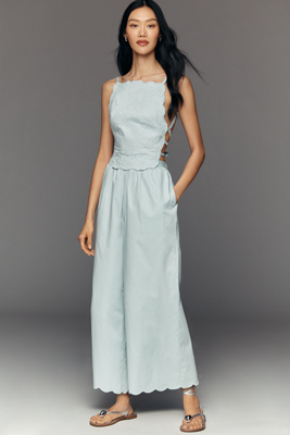 Maeve Cotton Quilted Apron Jumpsuit