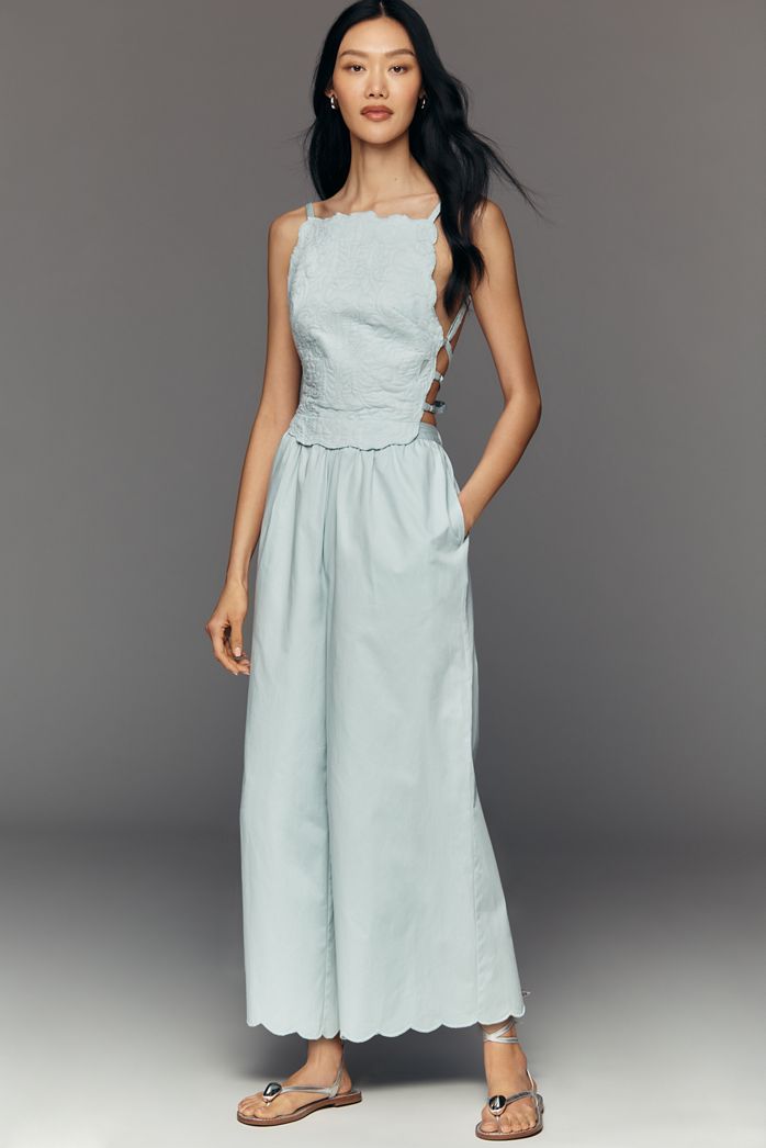 Maeve Cotton Quilted Apron Jumpsuit