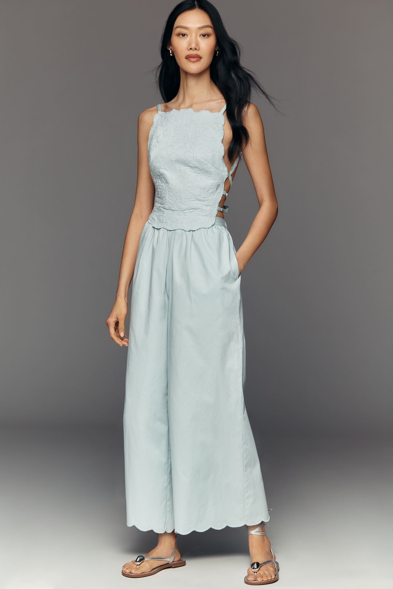 Maeve 100% Cotton Quilted Apron Jumpsuit