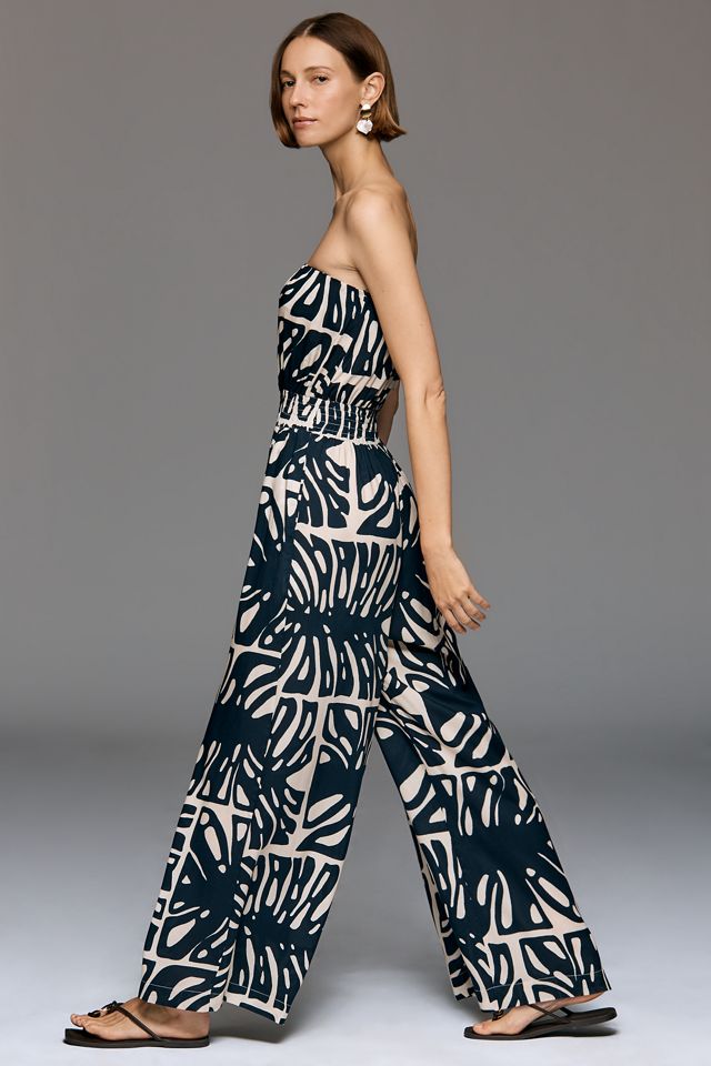 Cacay Printed Strapless Wide-Leg Jumpsuit  #3