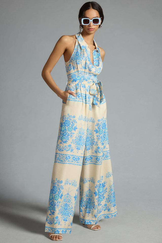 Plenty by Tracy Reese Printed Halter Wide-Leg Jumpsuit | Anthropologie