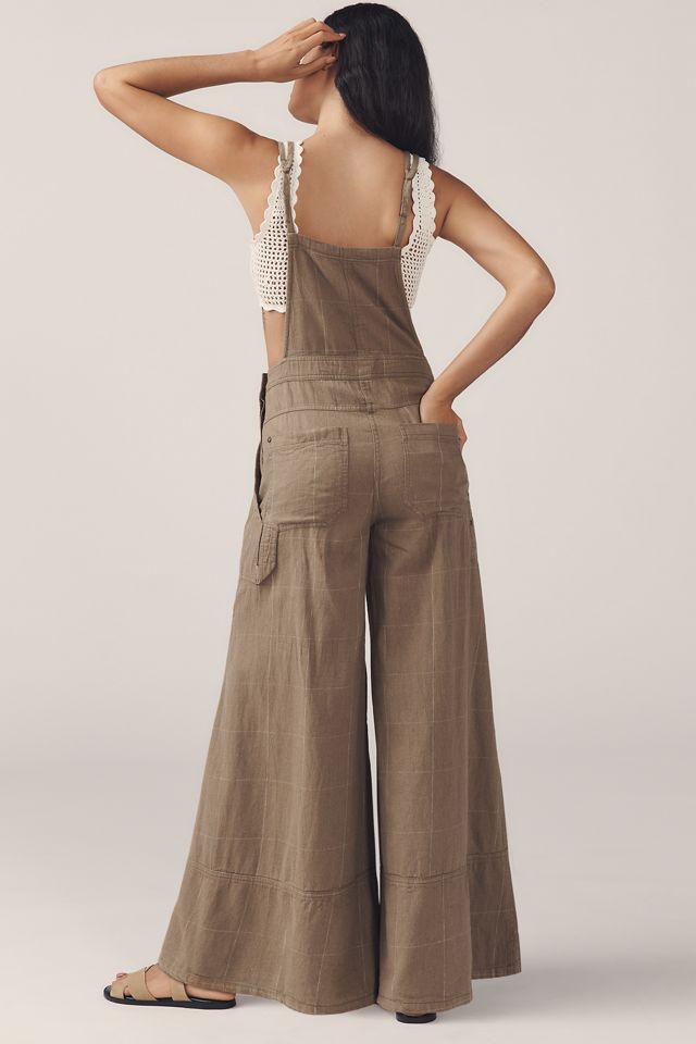 Pilcro Carpenter Wide-Leg Linen Cotton Jumpsuit