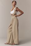 By Anthropologie Ruffle-Strap Washed Chino Overalls