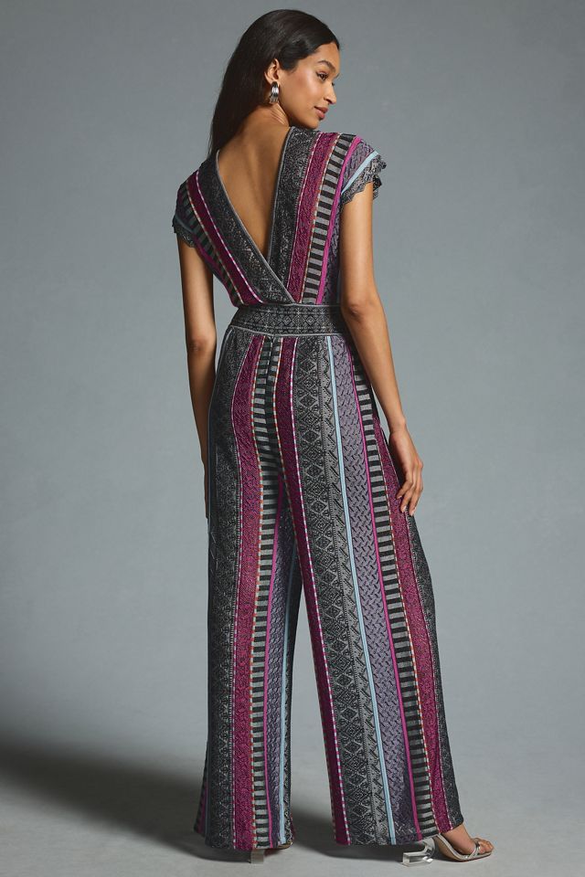 Cecilia Prado Striped Deep-V Jumpsuit #1