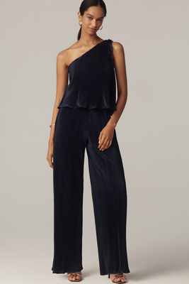 En Elly Twofer Plissé Jumpsuit In Blue