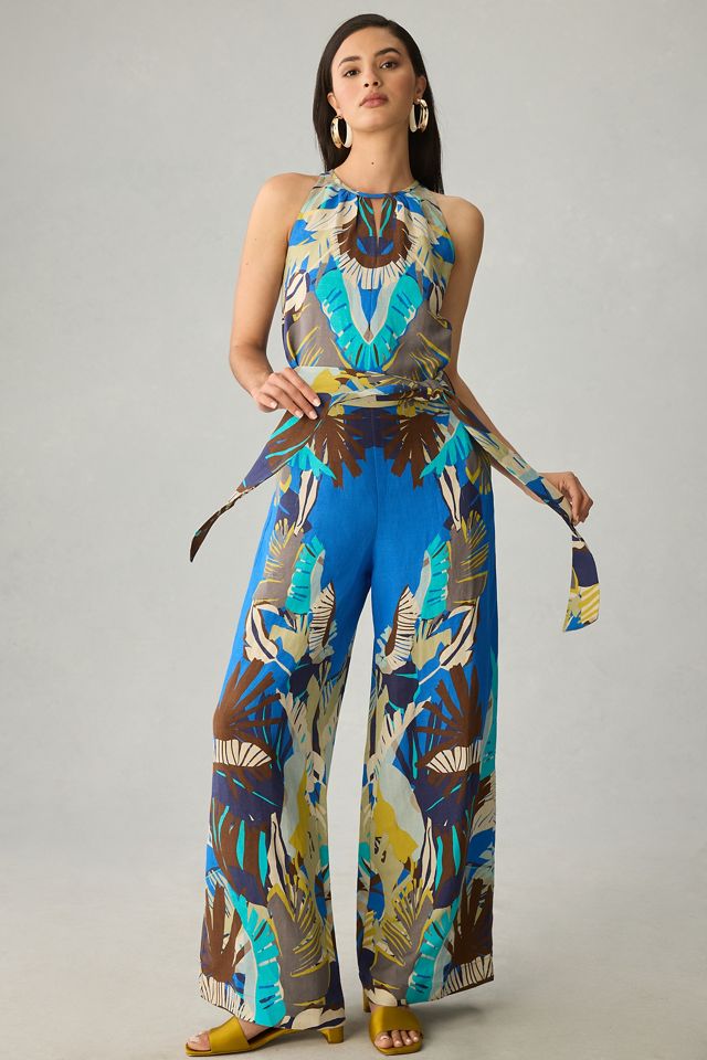 Ranna Gill Printed Halter Wide-Leg Jumpsuit | Anthropologie