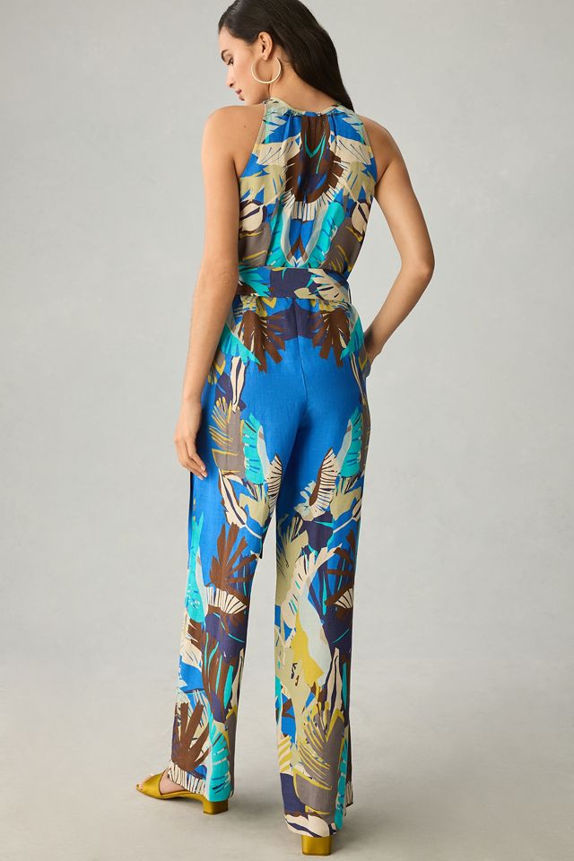 Ranna Gill Printed Halter Wide-Leg Jumpsuit | Anthropologie