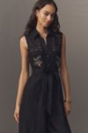 Ranna Gill Belted Crochet Jumpsuit