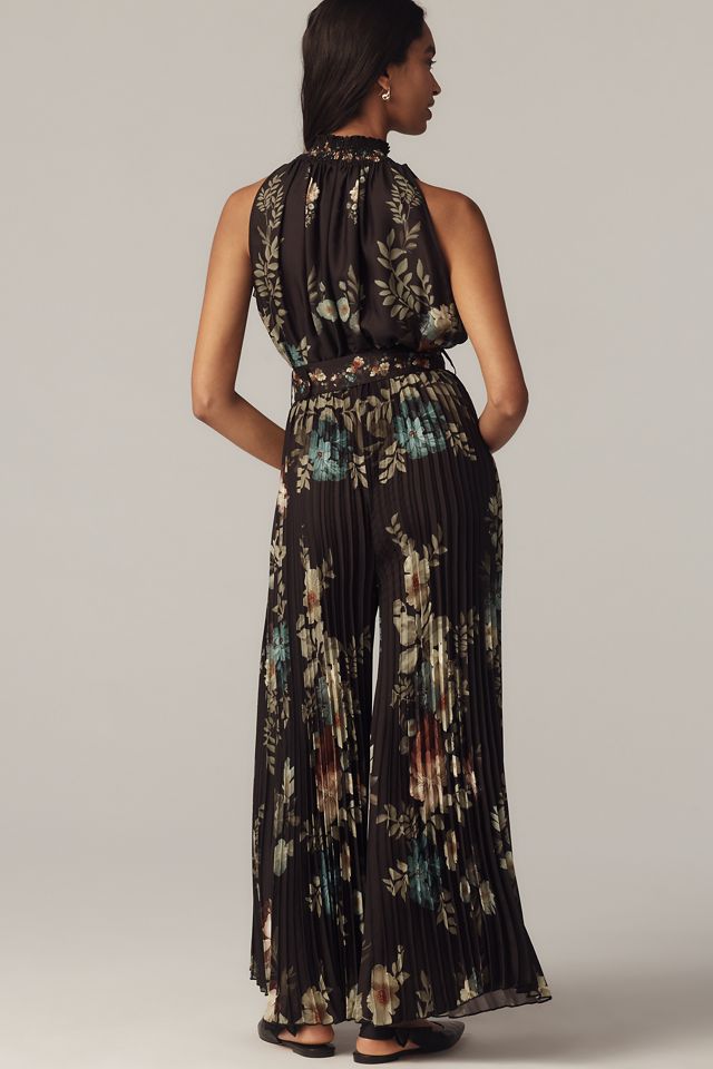Ranna Gill Pleated Mock-Neck Floral Jumpsuit #2