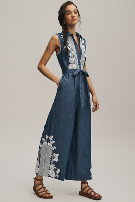 Lace Denim Jumpsuit