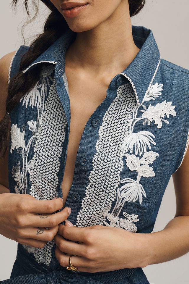 Ranna Gill Lace Denim Jumpsuit #1