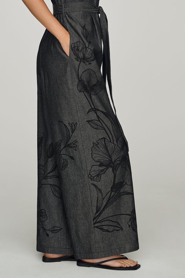 Ranna Gill Denim Wide-Leg Jumpsuit #3