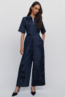 Ranna Gill 100% Cotton Floral Printed Jumpsuit by Anthropologie