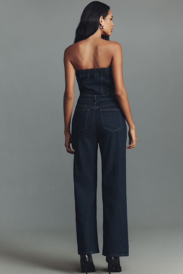 Grey Lab Strapless Corset Denim Jumpsuit #2