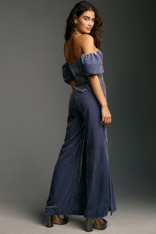 By Anthropologie The Femme Velvet Jumpsuit #1