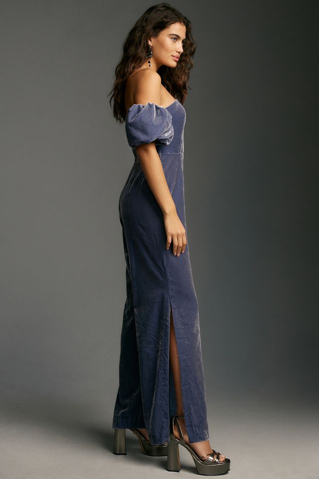 By Anthropologie The Femme Velvet Jumpsuit