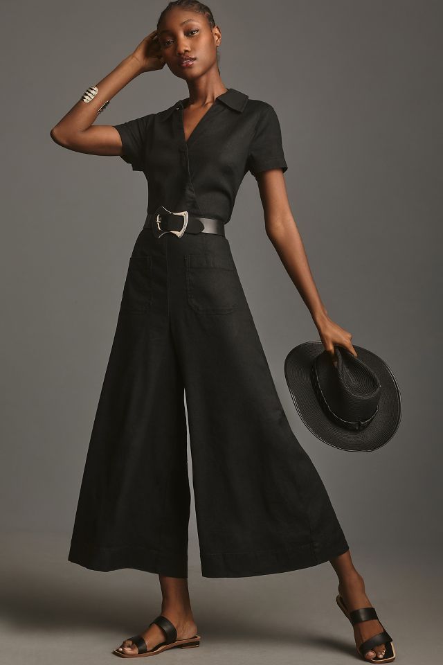 Petite Belted Culotte Jumpsuit