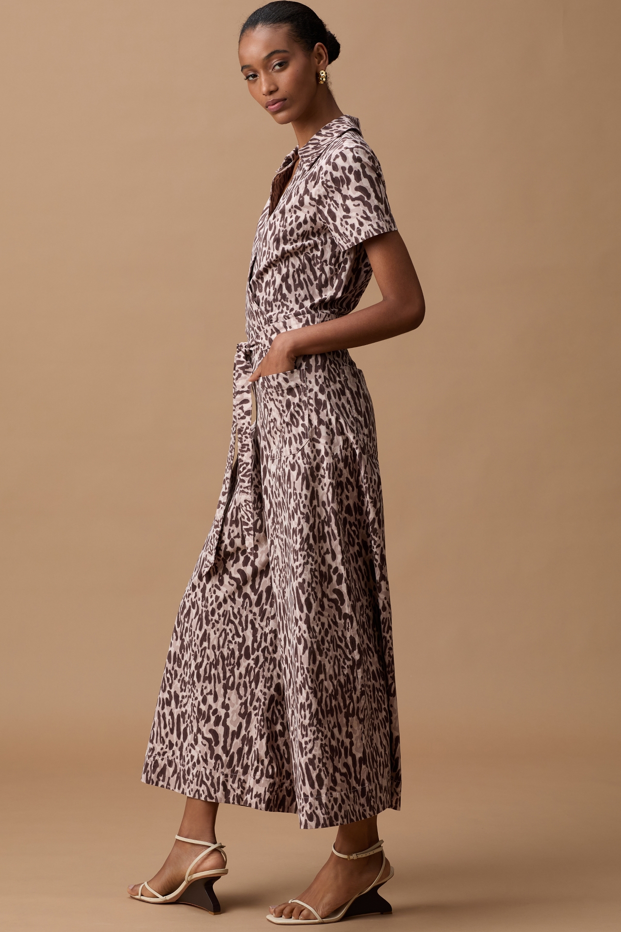 The Colette Wrap Jumpsuit by Maeve: Printed Linen Edition