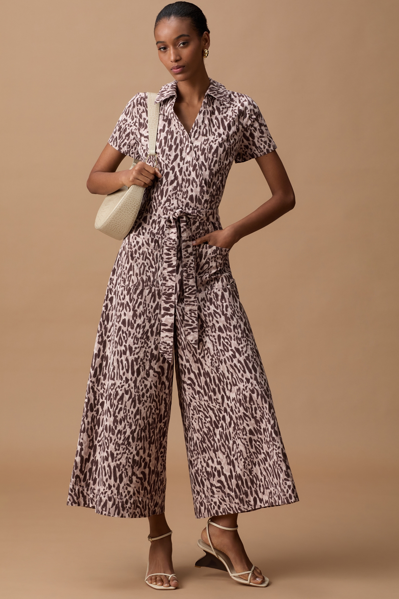 The Colette Wrap Jumpsuit by Maeve: Printed Linen Edition