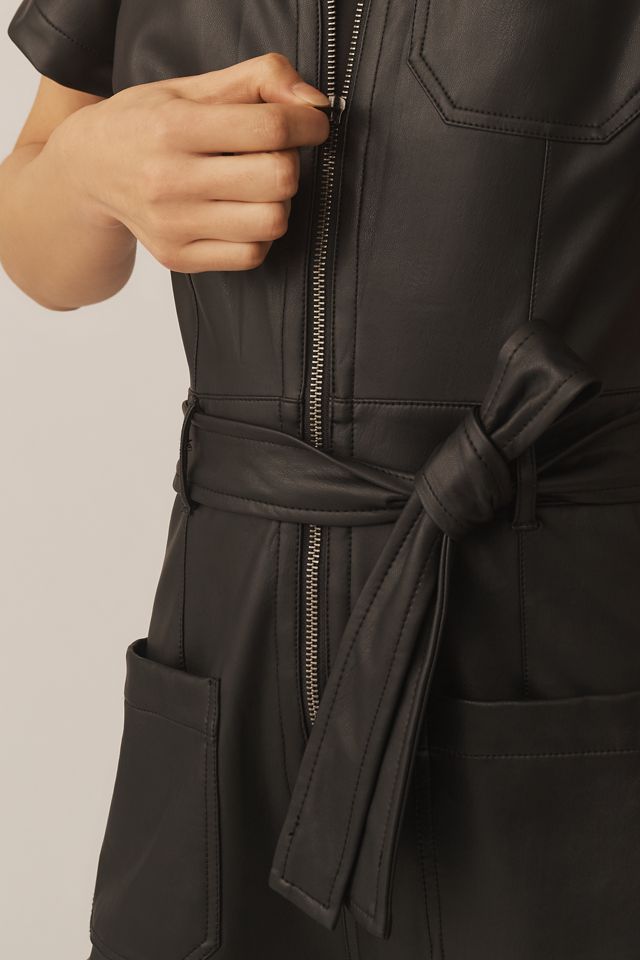 The Colette Weekend Jumpsuit by Maeve: Faux-Leather Edition #1