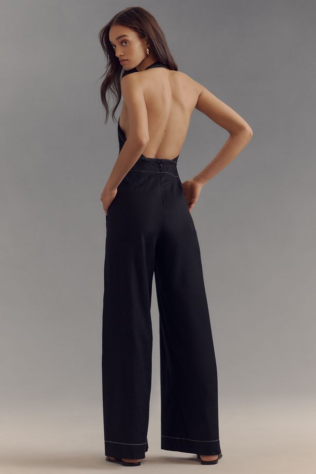 Maeve Linen Halter Bow Jumpsuit #2