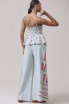 Maeve Wide-Leg Peplum Linen Sleeveless Jumpsuit