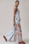 Maeve Wide-Leg Peplum Linen Sleeveless Jumpsuit