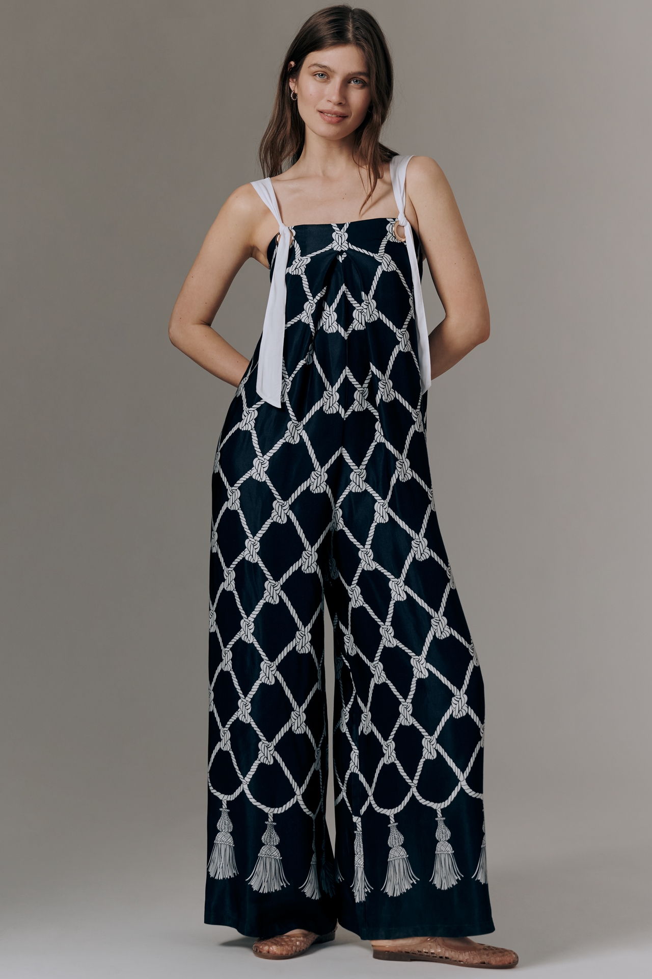 Maeve Fluid Printed Wide-Leg Jumpsuit