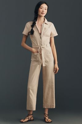 Maeve Colette Linen Stretch Jumpsuit