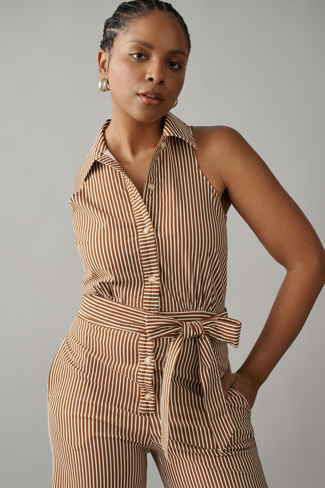 Maeve Sleeveless Crop Jumpsuit
