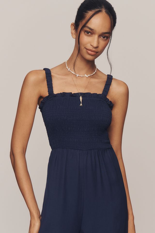 English Factory Sleeveless Smocked Wide-Leg Jumpsuit #2