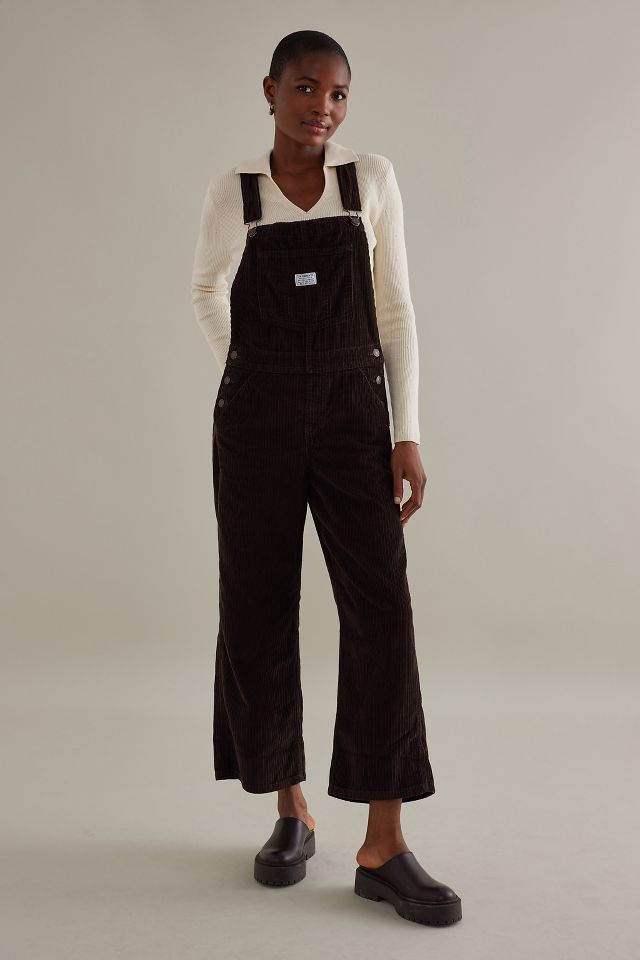 Levi's Wide Leg Cord Dungarees - Mole - Brown