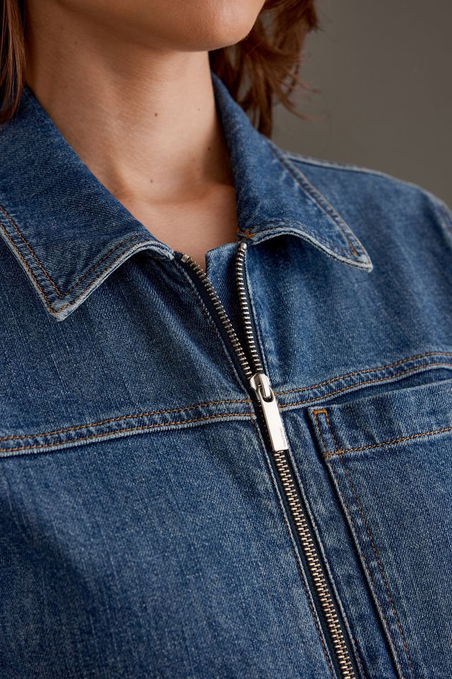 Combinaison en Denim Zippée Devant Bella Marine Selected Femme #4