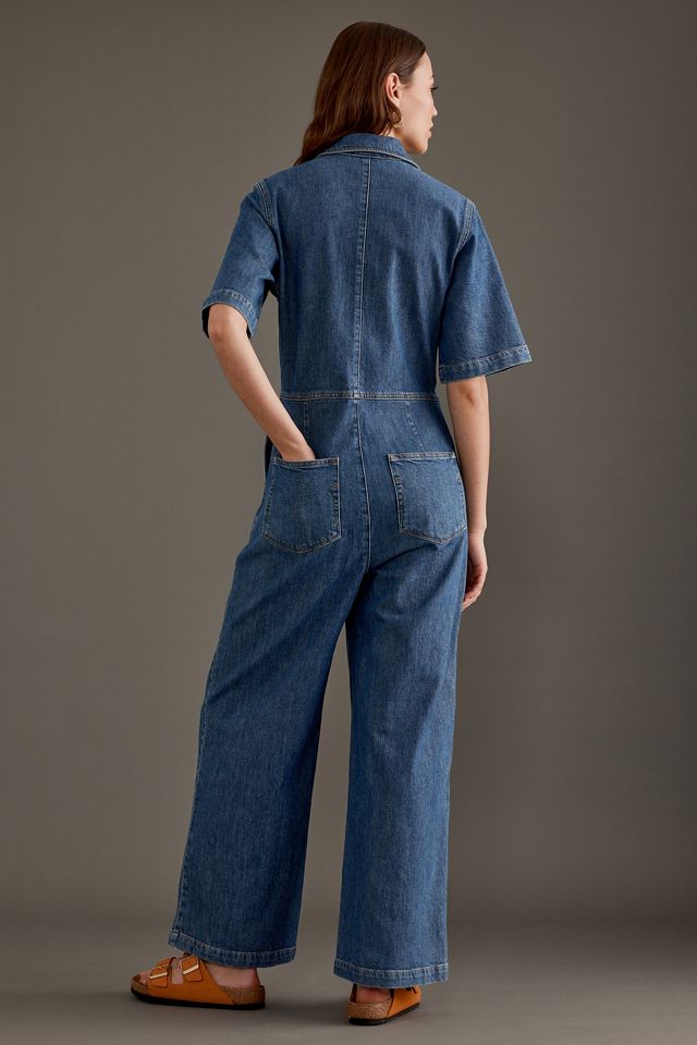 Combinaison en Denim Zippée Devant Bella Marine Selected Femme #5